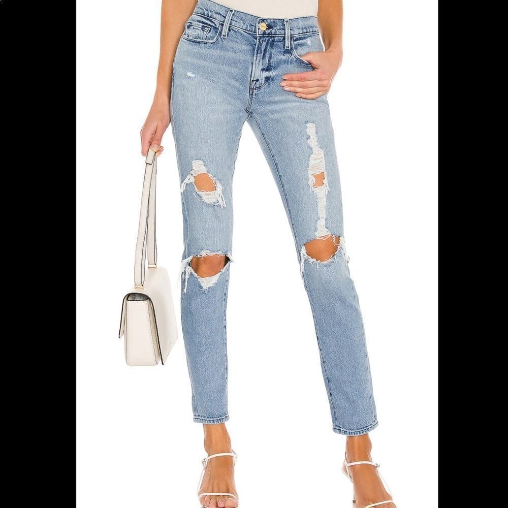 Frame Le Garcon in Beldon Rips jeans skinny
